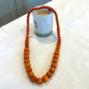 Vintage wooden orange beads 16”
